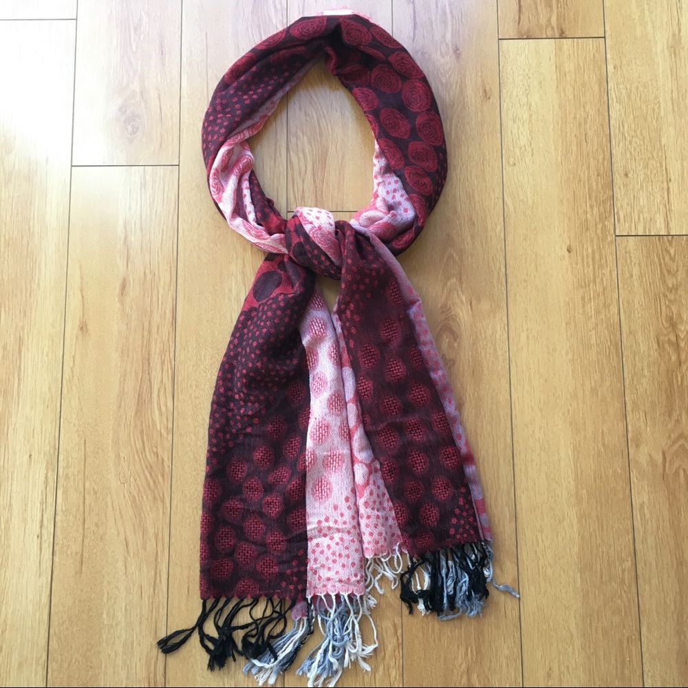Red Pattern Pashmina Scarf Wrap
